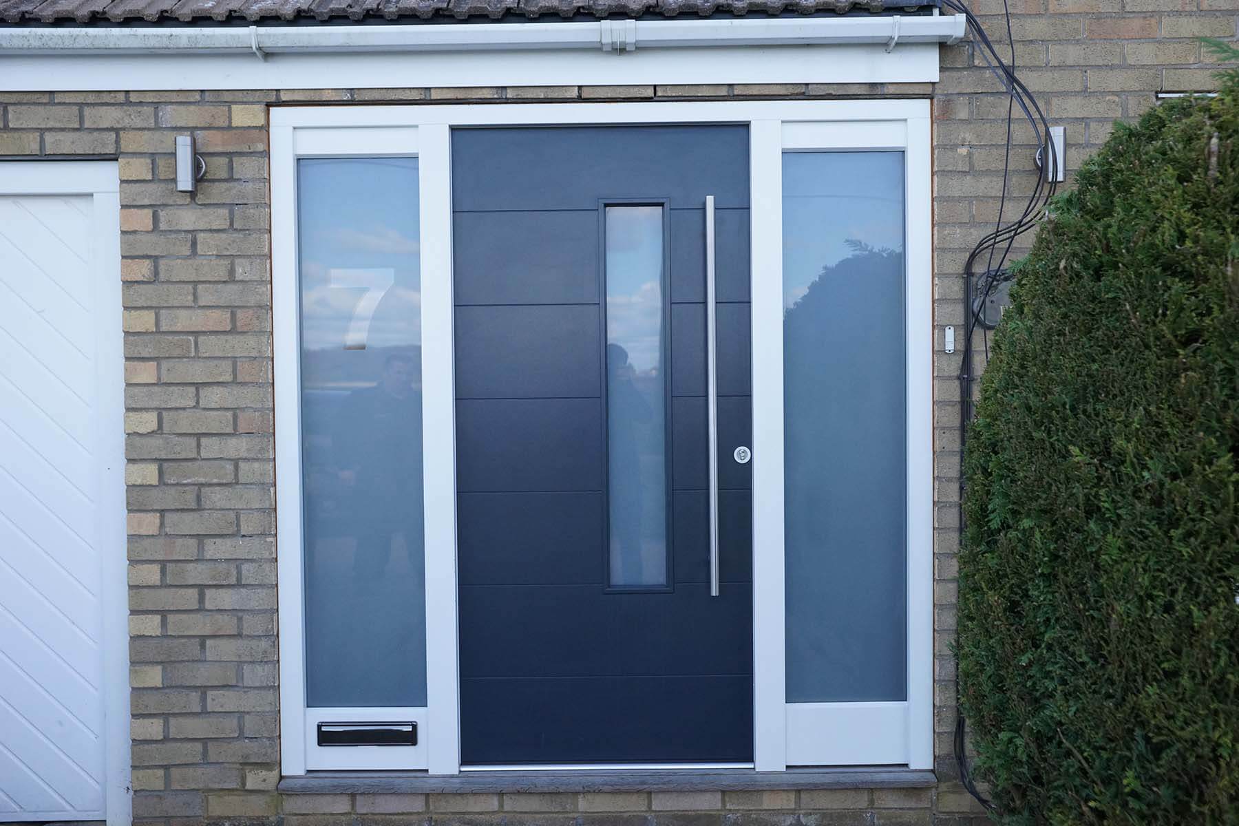 Black timber front door