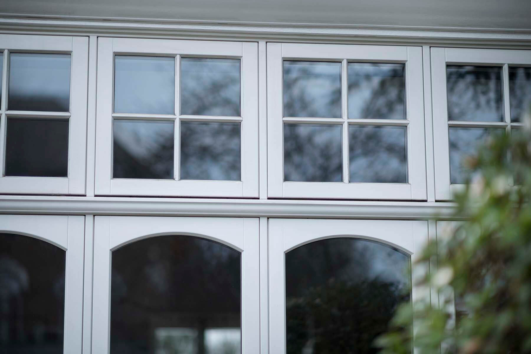 White timber windows
