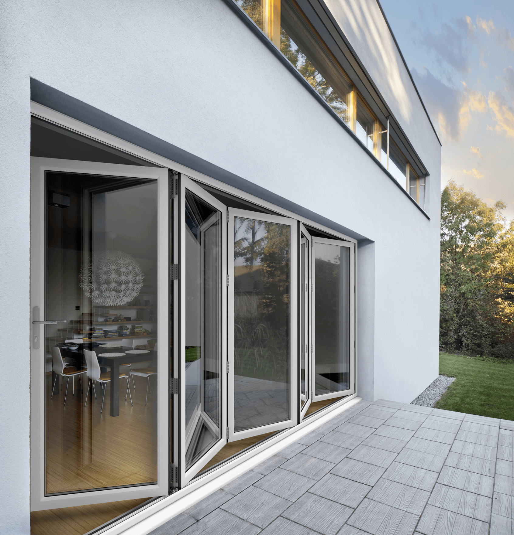 Large white bifolds