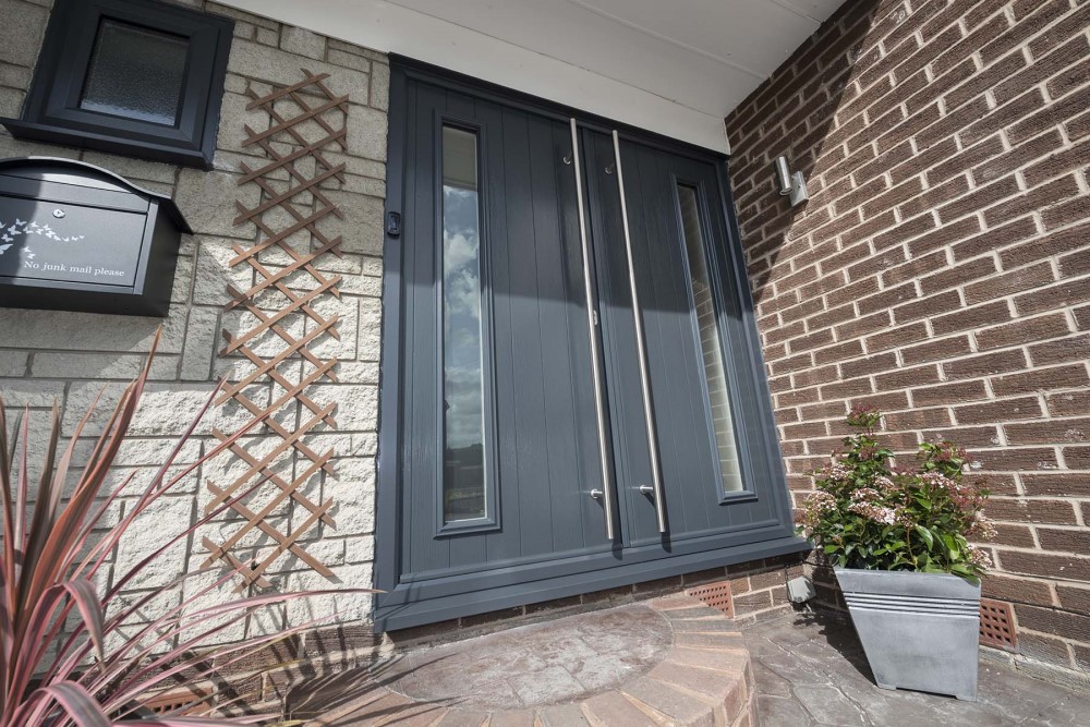 A black composite Front door