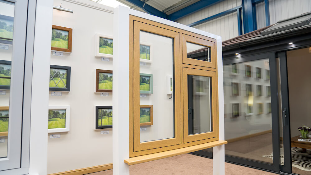 Wood look double glazed window